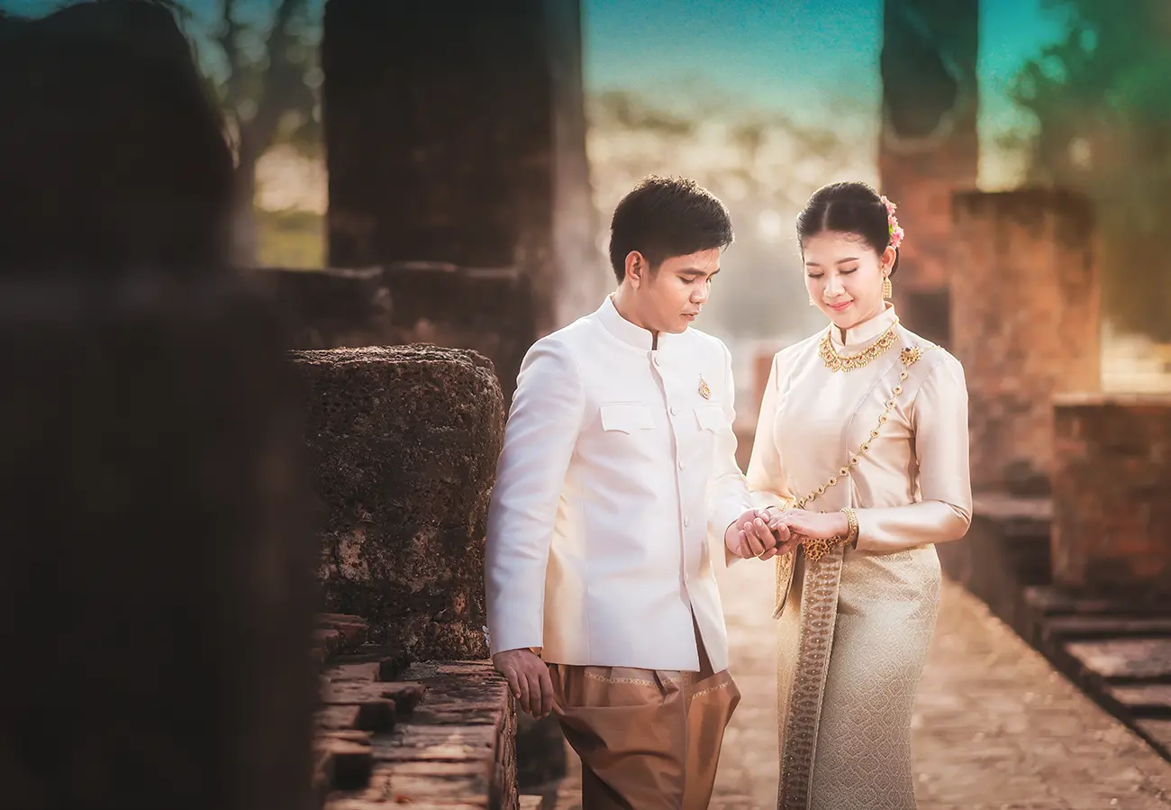 thai borromphiman of one wedding dresses in thailand